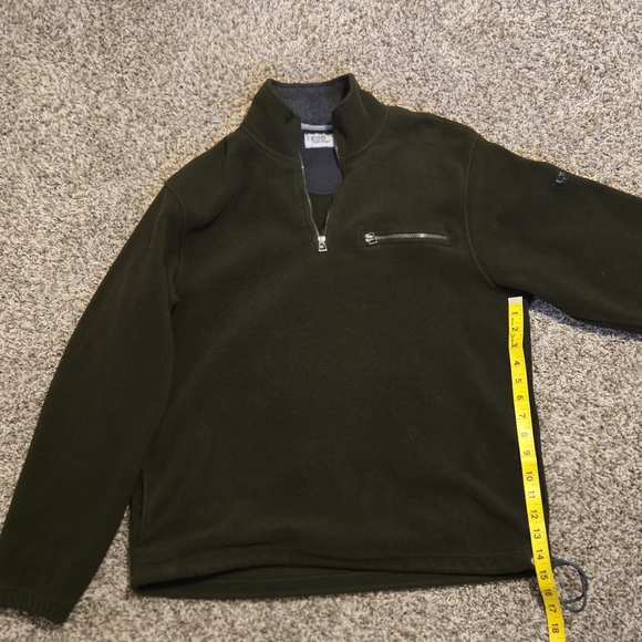 Izod Men's Zip Up Sweater in Dark Olive - Picture 4 of 11